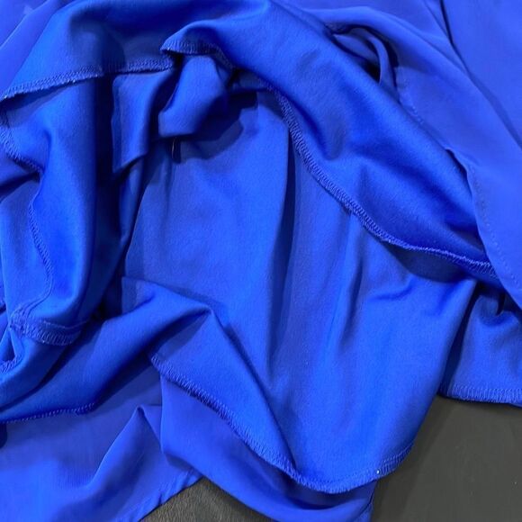 Lush Women's Mini Dress Elastic Wiast Flutter Sleeve Flare Swing Blue Size XS - Picture 7 of 10